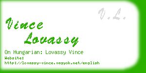 vince lovassy business card